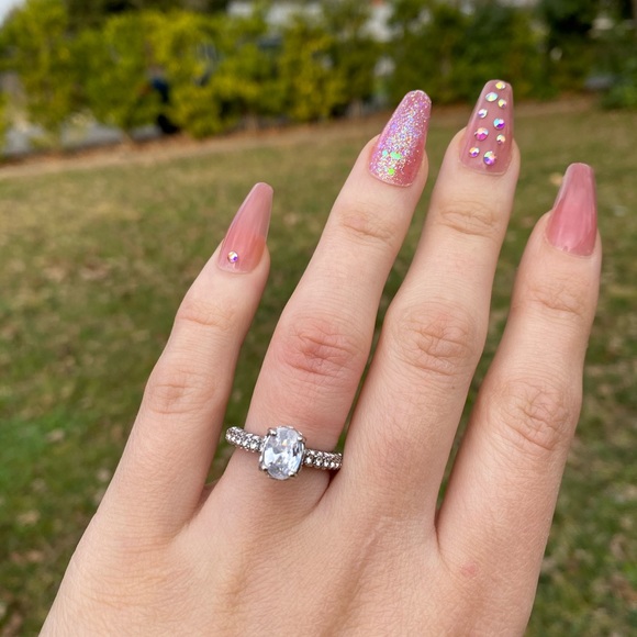 NEW 925 Sterling Silver Simulated Diamond Ring - Picture 2 of 9